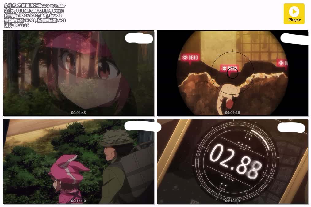 插图:《刀劍神域外傳GGO》粤日双语版全12集 | 1080P高清+中文字幕 | 粤语动画 | 百度网盘/夸克网盘，编号:530
