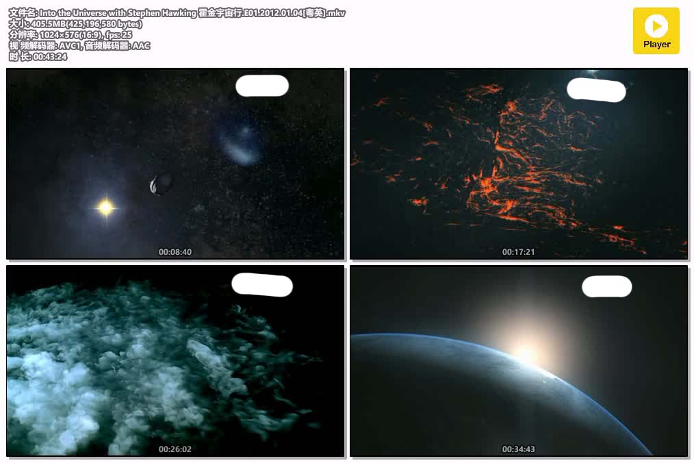 插图:《霍金宇宙行》粤配纪录片全4集 | 全球文明探秘 | 百度网盘/夸克网盘，编号:345