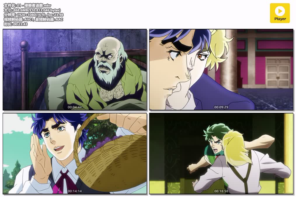 插图:《jojo的奇妙冒险》粤日双语版全26集 | 1080P高清+中文字幕 | 粤语动画 | 百度网盘/夸克网盘，编号:211